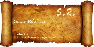 Suba Róza névjegykártya